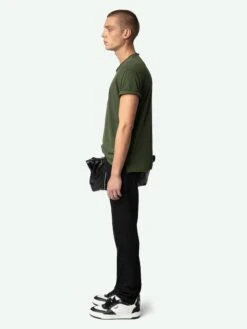 Zadig & Voltaire Monasti Henley T-shirt Used Kaki -Zadig Et Voltaire JMTN01634 USED KAKI ADDI 1 672cc7133a86f