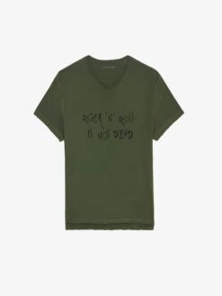 Zadig & Voltaire Monasti Henley T-shirt Used Kaki -Zadig Et Voltaire JMTN01634 USED KAKI PACKSHOT 67335676e1cb5