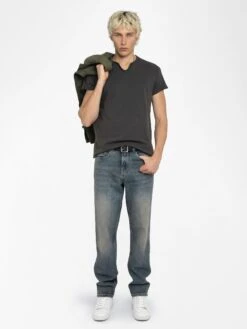 Zadig & Voltaire Henley Monastir T-shirt Carbone