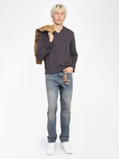 Zadig & Voltaire Henley Monastir T-shirt Dark Chocolate 2 Zadig & Voltaire Henley Monastir T-shirt Dark Chocolate -Zadig Et Voltaire JMTN01641 DARK CHOCOLATE ADDI 1 683dca5704cd6