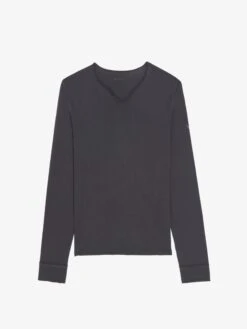 Zadig & Voltaire Henley Monastir T-shirt Dark Chocolate 4 Zadig & Voltaire Henley Monastir T-shirt Dark Chocolate -Zadig Et Voltaire JMTN01641 DARK CHOCOLATE PACKSHOT 6836c8f838752