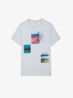 Zadig & Voltaire Ted Photoprint T-shirt Gris Chine Clair 4 Zadig & Voltaire Ted Photoprint T-shirt Gris Chine Clair -Zadig Et Voltaire JMTS00639 GRIS CHINE CLAIR PACKSHOT