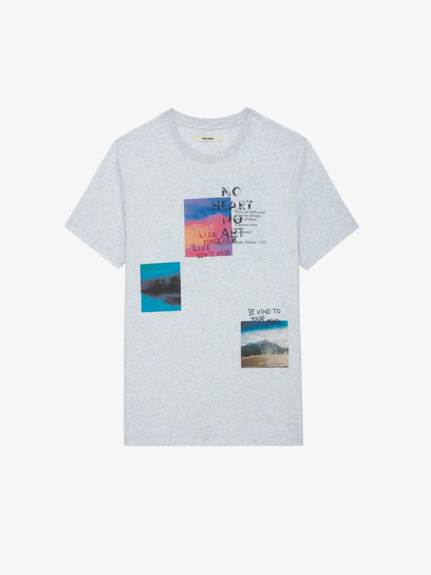 Ted Photoprint T-shirt Gris chine clair Zadig & Voltaire Ted Photoprint T-shirt Gris Chine Clair -Zadig Et Voltaire JMTS00639 GRIS CHINE CLAIR PACKSHOT scaled