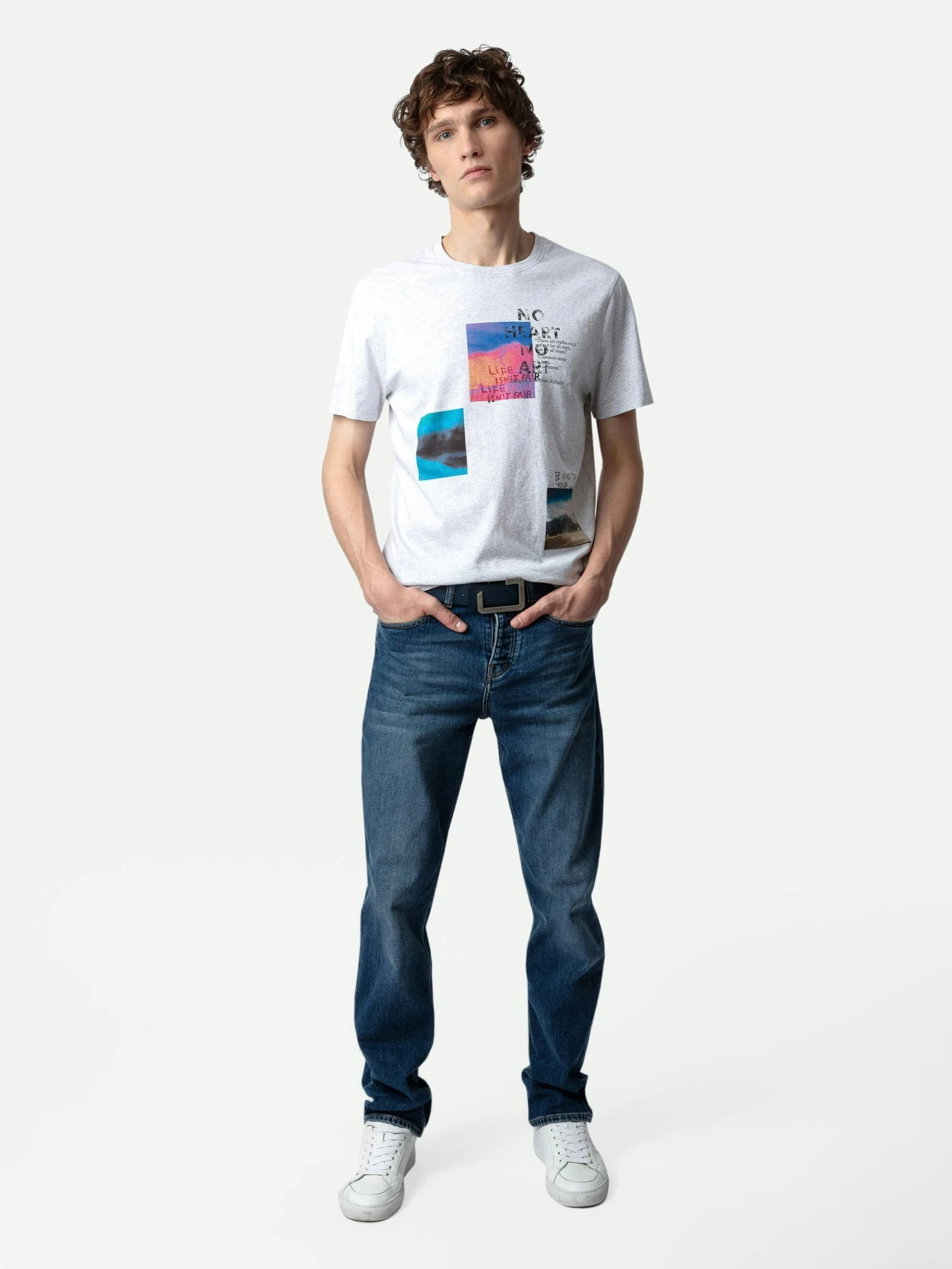 Ted Photoprint T-shirt Gris chine clair Zadig & Voltaire Ted Photoprint T-shirt Gris Chine Clair -Zadig Et Voltaire JMTS00639 GRIS CHINE CLAIR SHOOTING scaled