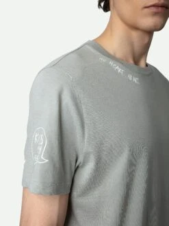 Zadig & Voltaire Ted Tag T-shirt Oyster -Zadig Et Voltaire JMTS00642 OYSTER HOVER