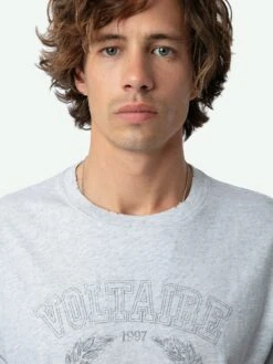 Zadig & Voltaire Jimmy Insignia T-shirt Gris Chine Clair 3 Zadig & Voltaire Jimmy Insignia T-shirt Gris Chine Clair -Zadig Et Voltaire JMTS00663 GRIS CHINE CLAIR HOVER 662ba7a71c8e7