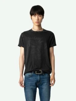 Zadig & Voltaire Jimmy T-shirt Carbone 2 Zadig & Voltaire Jimmy T-shirt Carbone -Zadig Et Voltaire JMTS00666 CARBONE ADDI 1 66854f027923a
