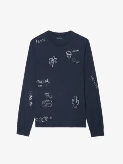 Zadig & Voltaire Hector T-shirt Encre 6 Zadig & Voltaire Hector T-shirt Encre -Zadig Et Voltaire JMTS01716 ENCRE PACKSHOT 6777f010d9290