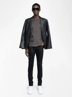 Zadig & Voltaire Tommy T-shirt Dark Chocolate -Zadig Et Voltaire JMTS01729 DARK CHOCOLATE SHOOTING 68484fb13acc8