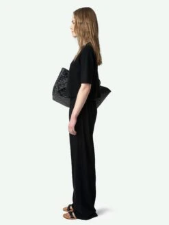 Zadig & Voltaire Clem Women's Black Linen Pants Black -Zadig Et Voltaire JWSP00010 BLACK ADDI 3 67a9e1b9b4068