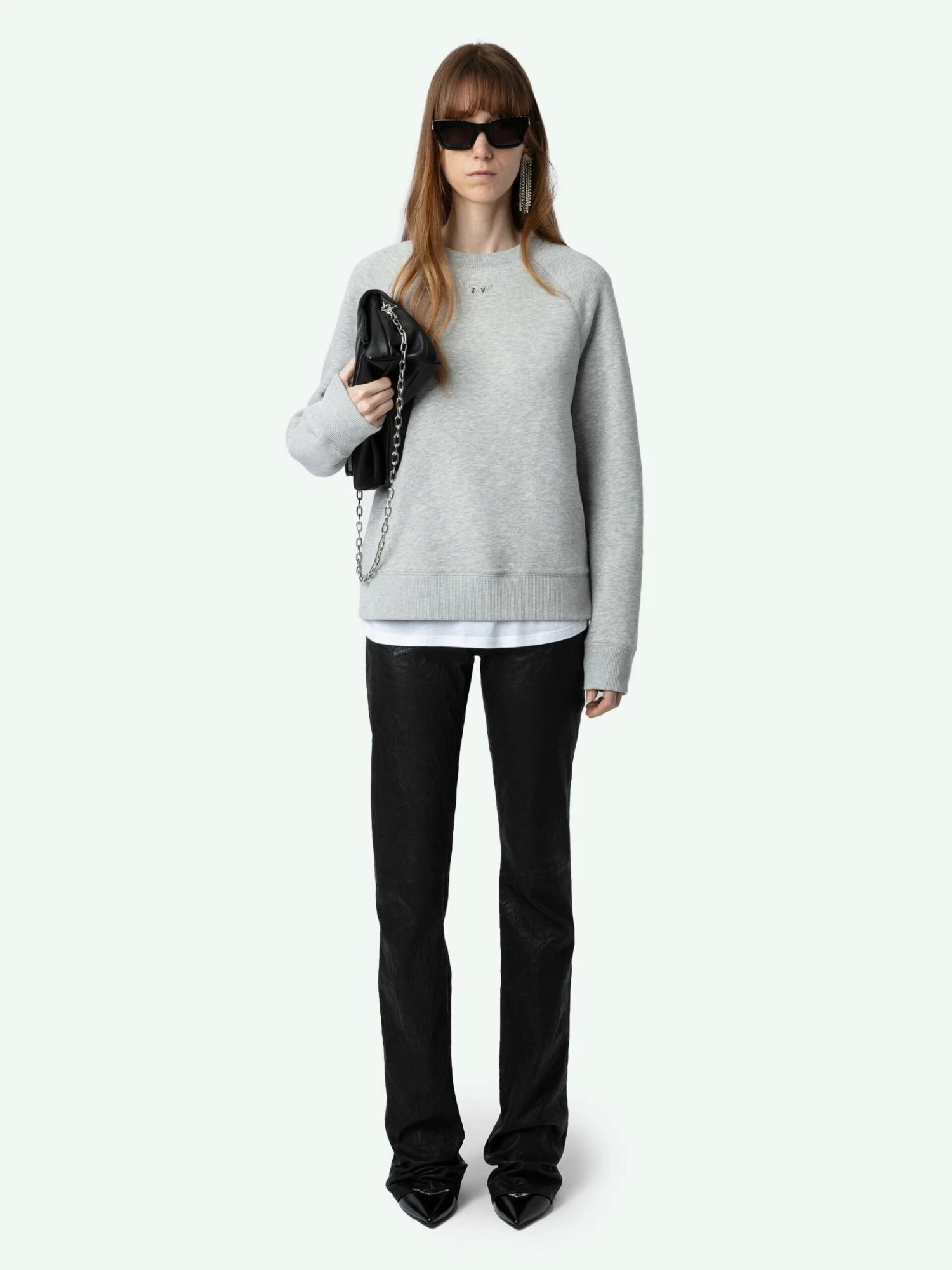 Upper Diamante Wings Sweatshirt Gris chine clair Zadig & Voltaire Upper Diamante Wings Sweatshirt Gris Chine Clair -Zadig Et Voltaire JWSS00606 GRIS CHINE CLAIR SHOOTING 664c60a807537 scaled