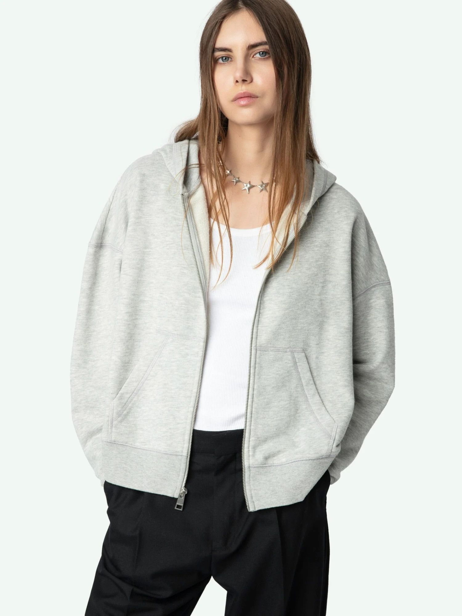 Mia Sweatshirt Gris chine clai Zadig & Voltaire Mia Sweatshirt Gris Chine Clai -Zadig Et Voltaire JWSS01623 GRIS CHINE CLAI ADDI 2 6763e4692d9a2 scaled