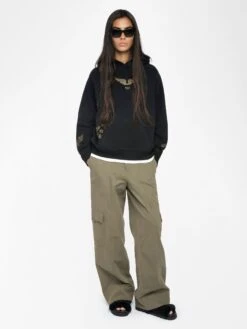 Zadig & Voltaire Georgy Grey Women's Rhinestone Sweatshirt Black -Zadig Et Voltaire JWSS01665 BLACK ADDI 1 686b81a0dd21f