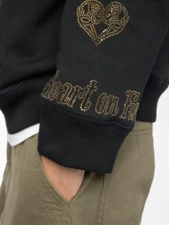 Zadig & Voltaire Georgy Grey Women's Rhinestone Sweatshirt Black -Zadig Et Voltaire JWSS01665 BLACK ADDI 4 686b809f94cfa