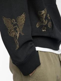 Zadig & Voltaire Georgy Grey Women's Rhinestone Sweatshirt Black -Zadig Et Voltaire JWSS01665 BLACK ADDI 5 686b80c1310e8