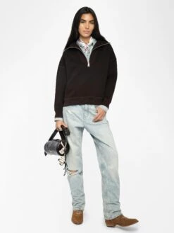 Zadig & Voltaire Sweatshirt Maya Dark Chocolate -Zadig Et Voltaire JWSS01673 DARK CHOCOLATE ADDI 1 686b80b6b0cb3