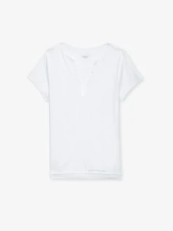 Zadig & Voltaire Tuni Henley T-shirt White -Zadig Et Voltaire JWTN00447 BLANC PACKSHOT 664334f1b7d93