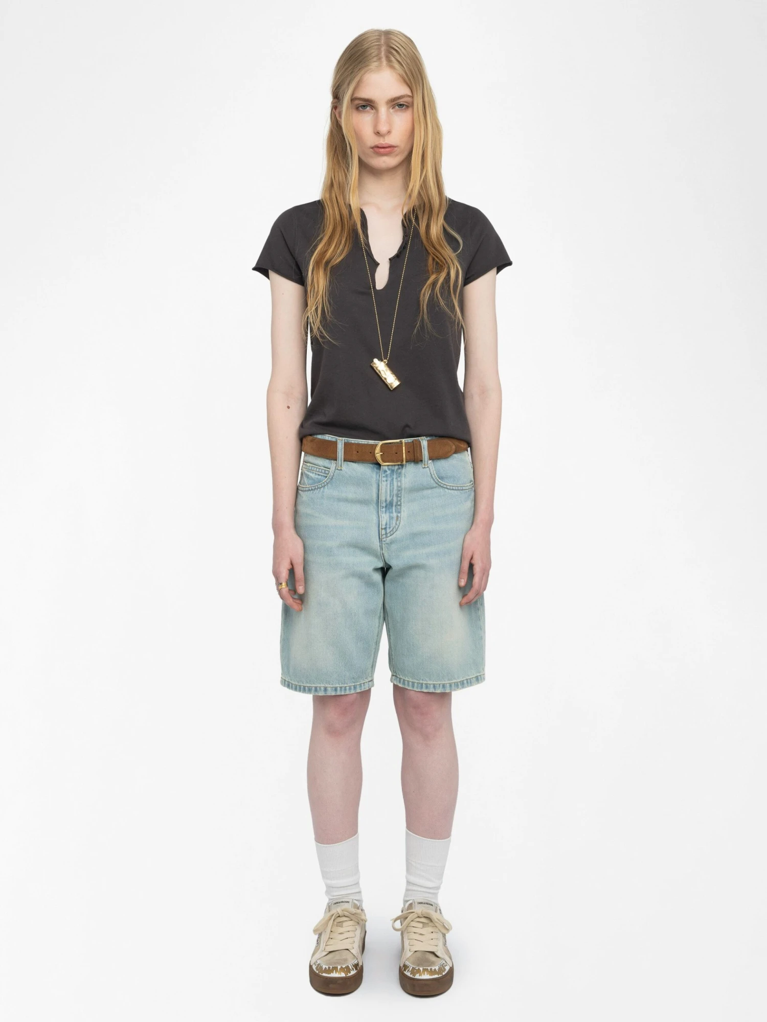 Tuni Henley T-shirt Dark chocolate Zadig & Voltaire Tuni Henley T-shirt Dark Chocolate -Zadig Et Voltaire JWTN00447 DARK CHOCOLATE SHOOTING 6836ff1b58ced scaled