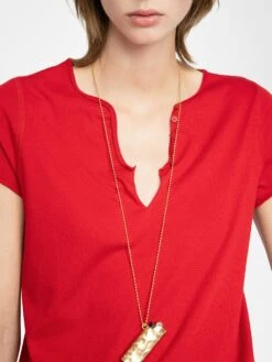 Zadig & Voltaire Tuni Henley T-shirt Love -Zadig Et Voltaire JWTN00447 LOVE HOVER 687df5a227eba