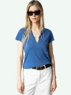 Zadig & Voltaire Tuni Henley T-shirt Surf -Zadig Et Voltaire JWTN00447 SURF ADDI 1 67a62482cdbeb