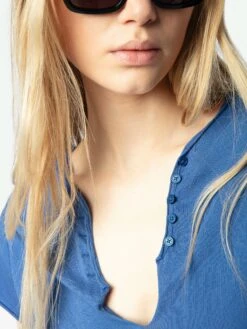 Zadig & Voltaire Tuni Henley T-shirt Surf -Zadig Et Voltaire JWTN00447 SURF HOVER 67a624375b894