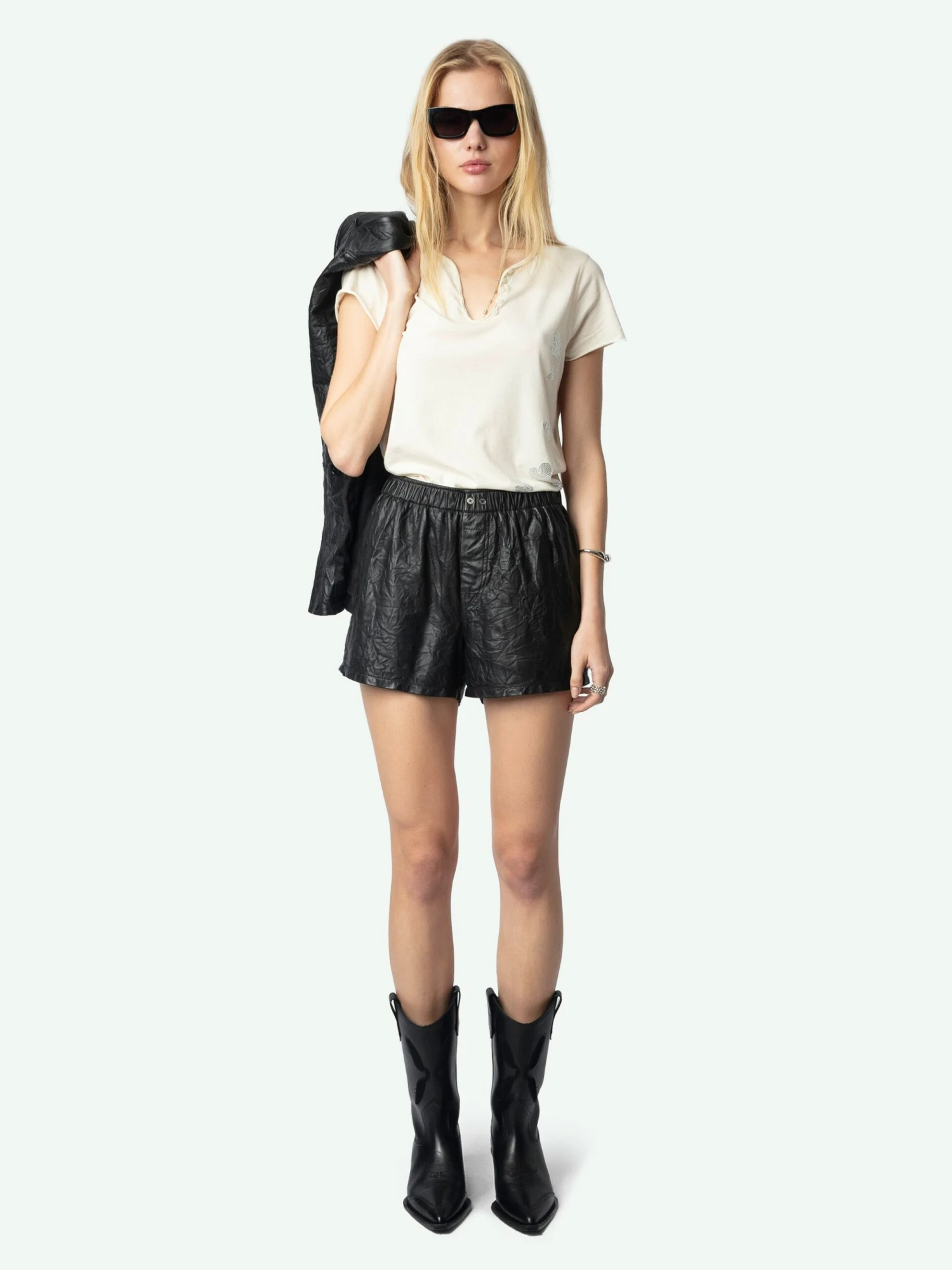 Henley T-shirt Ecru Zadig & Voltaire Henley T-shirt Ecru -Zadig Et Voltaire JWTN02603 ECRU SHOOTING 6728e16cc0874 scaled