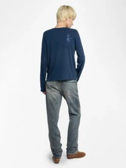 Zadig & Voltaire Tuni Henley Shirt Blueberry -Zadig Et Voltaire JWTN02643 BLUEBERRY BACK 685e8c51cf08e