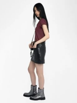 Zadig & Voltaire Henley T-shirt Tuni Burgundy -Zadig Et Voltaire JWTN02646 BURGUNDY ADDI 2 685d209e6a4d1