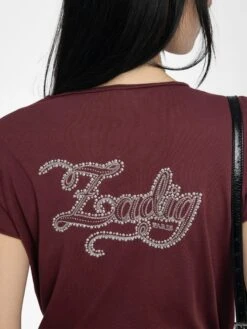 Zadig & Voltaire Henley T-shirt Tuni Burgundy -Zadig Et Voltaire JWTN02646 BURGUNDY HOVER 685d2107b8415