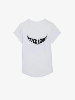 Zadig & Voltaire Woop Peace & Love Wings T-shirt White 4 Zadig & Voltaire Woop Peace & Love Wings T-shirt White -Zadig Et Voltaire JWTS01633 BLANC PACKSHOT