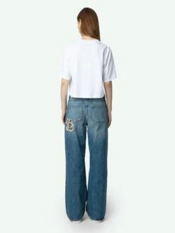 Zadig & Voltaire Lennox Cropped Tee Pure White -Zadig Et Voltaire JWTS01649 PURE WHITE BACK 668ea8f1e1ba8