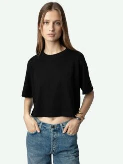 Zadig & Voltaire Lennox Cropped Tee Washed Black 3 Zadig & Voltaire Lennox Cropped Tee Washed Black -Zadig Et Voltaire JWTS01649 WASHED BLACK HOVER 668ea935a23d3