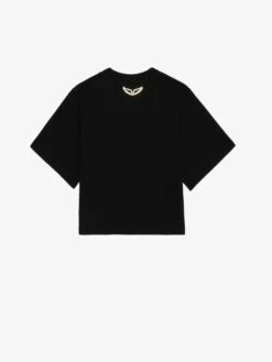 Zadig & Voltaire Lennox Cropped Tee Washed Black 5 Zadig & Voltaire Lennox Cropped Tee Washed Black -Zadig Et Voltaire JWTS01649 WASHED BLACK PACKSHOT 2 668ea91c8eee0