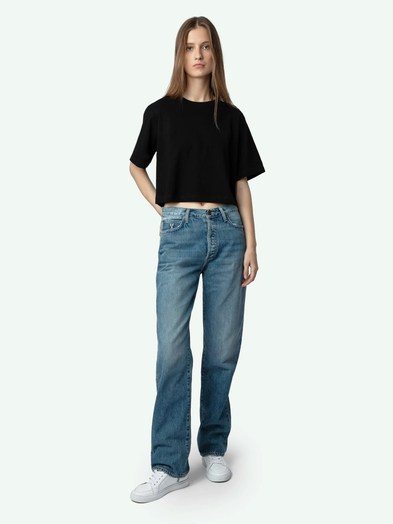 Lennox Cropped Tee Washed black Zadig & Voltaire Lennox Cropped Tee Washed Black -Zadig Et Voltaire JWTS01649 WASHED BLACK SHOOTING 668ea94ec00ea scaled