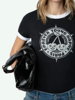 Zadig & Voltaire Walk Diamante Insignia T-shirt Black 3 Zadig & Voltaire Walk Diamante Insignia T-shirt Black -Zadig Et Voltaire JWTS01659 NOIR HOVER 6627cd277dc88