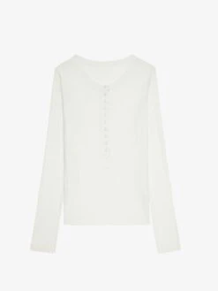 Zadig & Voltaire Blair Ribbed Henley Ecru 6 Zadig & Voltaire Blair Ribbed Henley Ecru -Zadig Et Voltaire JWTS02690 ECRU PACKSHOT 67c04ebad711e