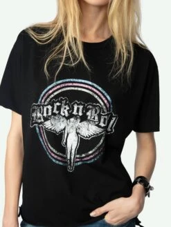 Zadig & Voltaire Tommer T-shirt Black 5 Zadig & Voltaire Tommer T-shirt Black -Zadig Et Voltaire JWTS02778 BLACK HOVER 6728e1de4a1ec