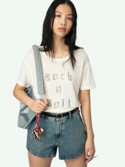 Zadig & Voltaire Marta Embellished Graphic Tee Ecru