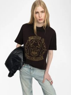 Zadig & Voltaire Edwin T-shirt Dark Chocolate -Zadig Et Voltaire JWTS02845 DARK CHOCOLATE ADDI 2 6837011357034