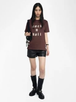 Zadig & Voltaire Edwin T-shirt Burgundy -Zadig Et Voltaire JWTS02868 BURGUNDY ADDI 1 685d20e27d87e