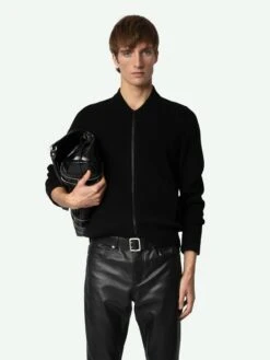 Zadig & Voltaire Cashton Wool Cardigan Black -Zadig Et Voltaire KMCA00227 NOIR ADDI 2 670549de51739