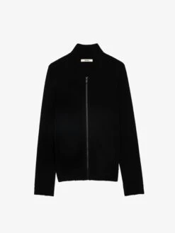 Zadig & Voltaire Cashton Wool Cardigan Black -Zadig Et Voltaire KMCA00227 NOIR PACKSHOT 670684ab308f0