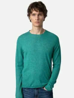 Zadig & Voltaire Teiss Cashmere Sweater Aqua 4 Zadig & Voltaire Teiss Cashmere Sweater Aqua -Zadig Et Voltaire KMSW00010 AQUA HOVER