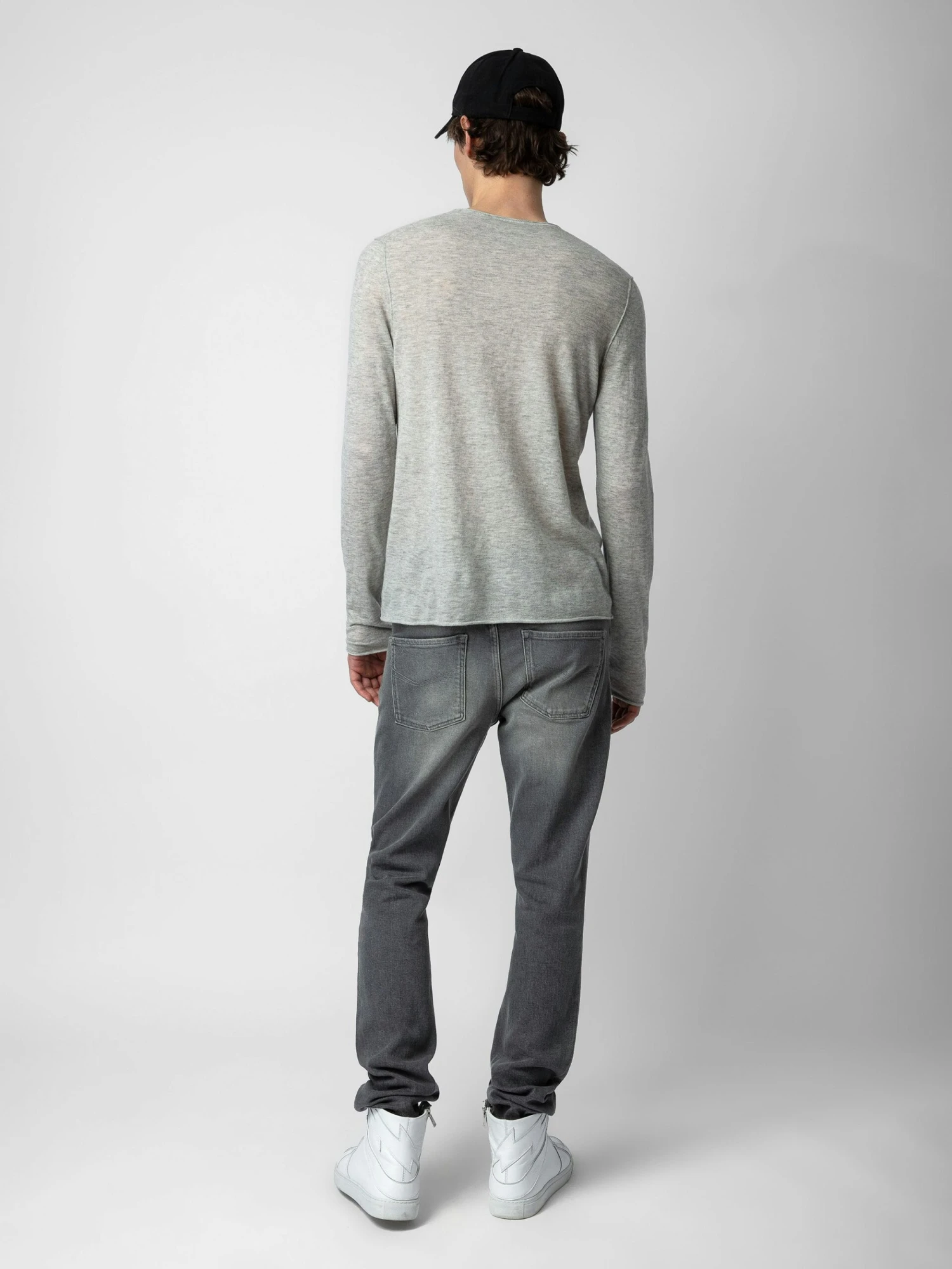 Teiss Cashmere Sweater Light grey Zadig & Voltaire Teiss Cashmere Sweater Light Grey -Zadig Et Voltaire KMSW00010 LIGHT GREY BACK 1 scaled