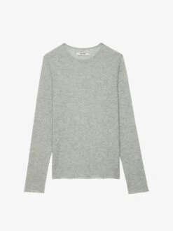 Zadig & Voltaire Teiss Cashmere Sweater Light Grey 4 Zadig & Voltaire Teiss Cashmere Sweater Light Grey -Zadig Et Voltaire KMSW00010 LIGHT GREY PACKSHOT 1