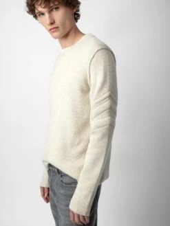 Zadig & Voltaire Kennedy Arrow Cashmere Sweater Sugar -Zadig Et Voltaire KMSW00664 SUGAR ADDI 1