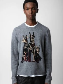 Zadig & Voltaire Kennedy Cashmere Sweater Gris Moyen 6 Zadig & Voltaire Kennedy Cashmere Sweater Gris Moyen -Zadig Et Voltaire KMSW00679 GRIS MOYEN ADDI 6