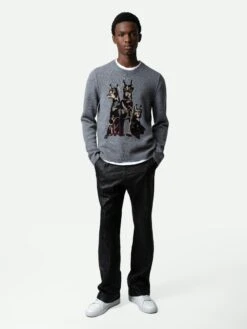 Zadig & Voltaire Kennedy Cashmere Sweater Gris Moyen 7 Zadig & Voltaire Kennedy Cashmere Sweater Gris Moyen -Zadig Et Voltaire KMSW00679 GRIS MOYEN HOVER