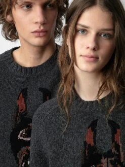 Zadig & Voltaire Jordan Sweater Anthracite -Zadig Et Voltaire KMSW00680 ANTHRACITE ADDI 2