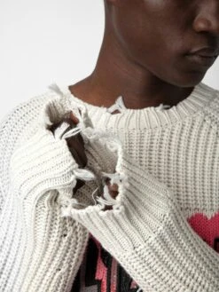 Zadig & Voltaire Tim Sweater Naturel -Zadig Et Voltaire KMSW00692 NATUREL ADDI 3